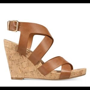 New INC women’s Landor solid strappy ankle strap wedge sandal size 9.5